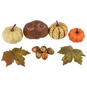 Northlight 11 pc Fall Harvest Artificial Pumpkin, Acorn & Leaf Decoration Set
