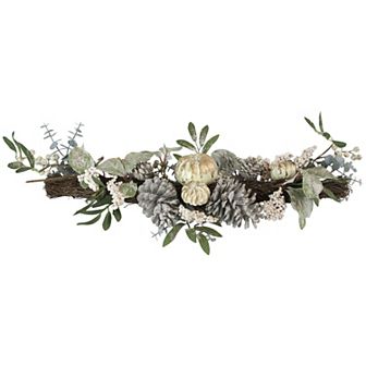 Northlight 36-Inch Artificial Pumpkin & Pine Cones Fall Harvest Swag