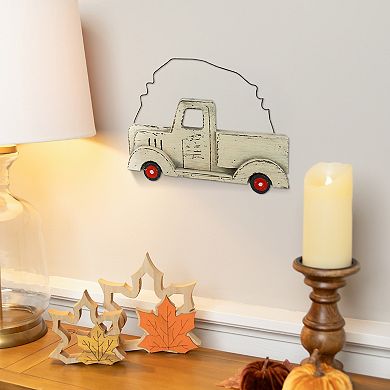 Northlight 11.75-inch Wooden Pick Up Truck Fall Harvest Wall Decor