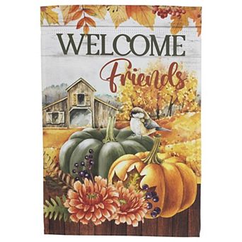 Northlight 18-Inch Welcome Friends Fall Harvest Garden Flag