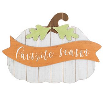 Northlight Wooden Pumpkin "Favorite Season" Wall Decor