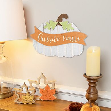Northlight Wooden Pumpkin "Favorite Season" Wall Decor