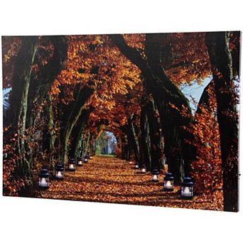 Northlight LED Lighted Fall Tree Archway Canvas Wall Art