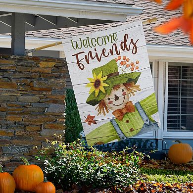 Northlight Scarecrow Welcome Friends Fall Harvest Outdoor House Flag