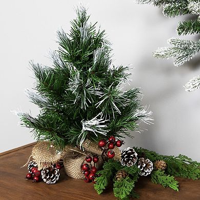 Northlight 14-in. Artificial Mini Christmas Tree Unlit in Burlap Base
