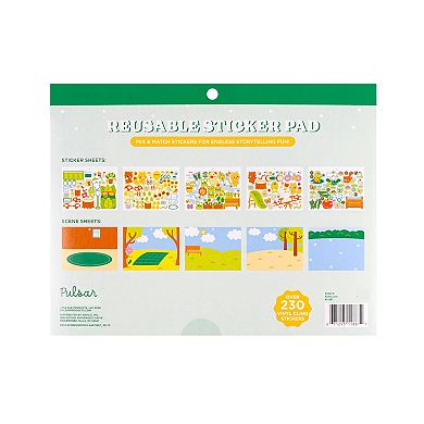 Pilsar 5-pc. Reusable Sticker Pad with 230+ Vinyl Cling Stickers