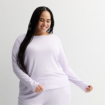 Plus Size Sonoma Goods For Life® Ribbed Long Sleeve Pajama Top
