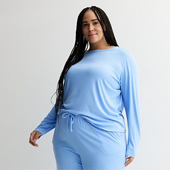 Plus Size Sonoma Goods For Life® Ribbed Long Sleeve Pajama Top