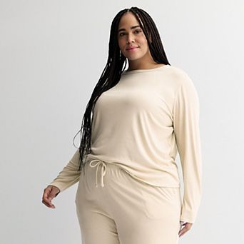 Plus Size Sonoma Goods For Life® Ribbed Long Sleeve Pajama Top