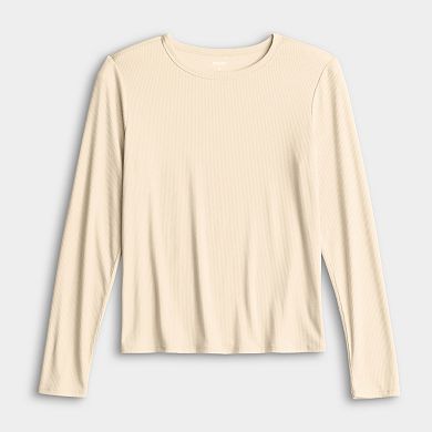 Women's Sonoma Goods For Life® Ribbed Long Sleeve Pajama Top