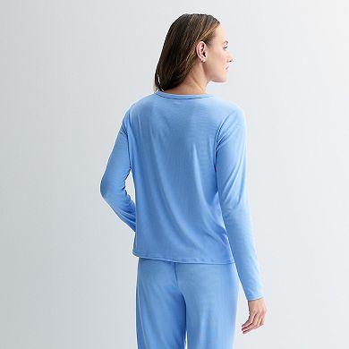Women's Sonoma Goods For Life® Ribbed Long Sleeve Pajama Top