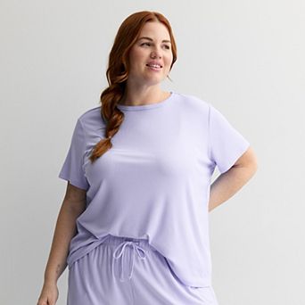 Plus Size Sonoma Goods For Life® Ribbed Short Sleeve Pajama Top