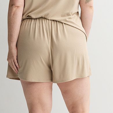 Plus Size Sonoma Goods For Life® Ribbed Pajama Shorts