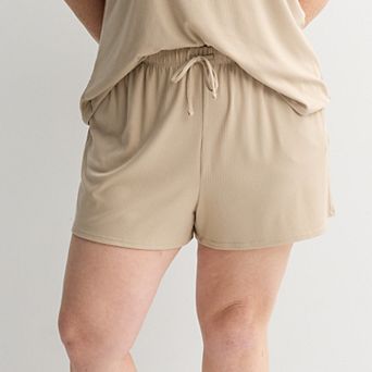 Plus Size Sonoma Goods For Life® Ribbed Pajama Shorts