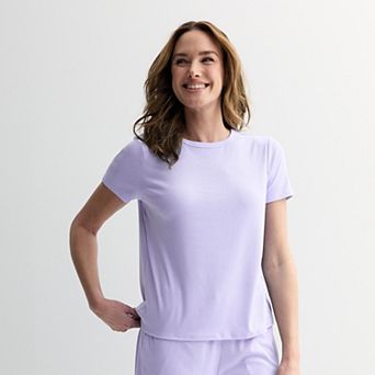 Women's Sonoma Goods For Life® Ribbed Short Sleeve Pajama Top