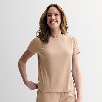 Women's Sonoma Goods For Life® Ribbed Short Sleeve Pajama Top