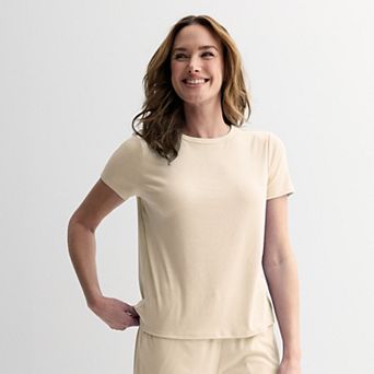Women's Sonoma Goods For Life® Ribbed Short Sleeve Pajama Top