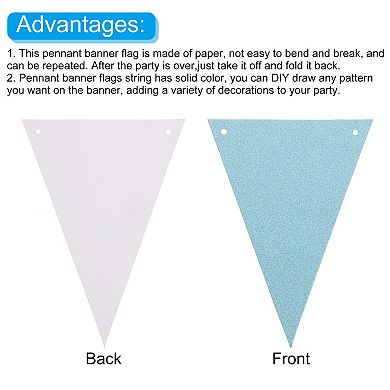 2Pcs 20 Feet Pennant Banner Flags String Triangle Hanging Triangle Bunting Flag for Party Decoration