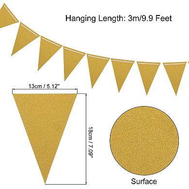 2Pcs 20 Feet Pennant Banner Flags String Triangle Hanging Triangle Bunting Flag for Party Decoration