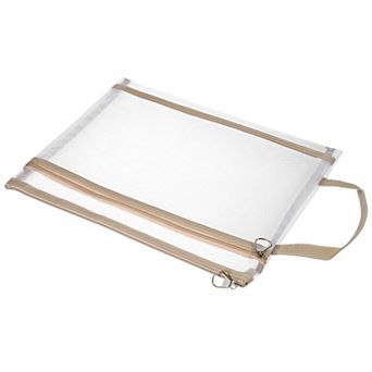 Nylon Document Zip Pouch with Handle A4 Mesh Clear Files Bag for Office Business