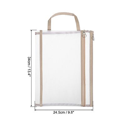 Nylon Document Zip Pouch with Handle A4 Mesh Clear Files Bag for Office Business