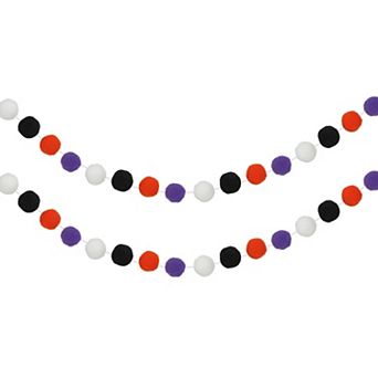 2 pc Pom Pom Garland, 6.5Ft Decor Hanging Garland Ball Banner with 20 pc Balls