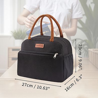Lunch Bag, Reusable Insulated Lunch Tote Bag, Leakproof Square Lunch Box 10.63"x6.3"x9.06"