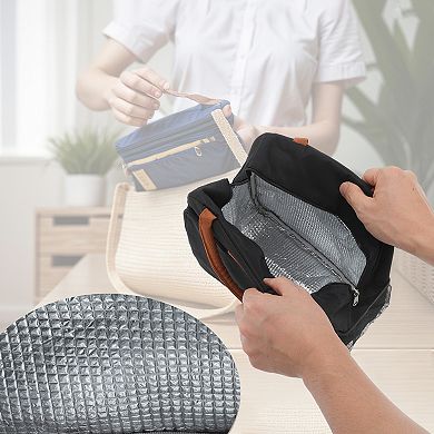 Lunch Bag, Reusable Insulated Lunch Tote Bag, Leakproof Square Lunch Box 10.63"x6.3"x9.06"