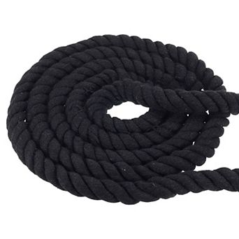 3/4 Inch x 49 Feet Natural Twisted Cotton Rope, 3 Strand Tug of War Rope with Sealing Tape