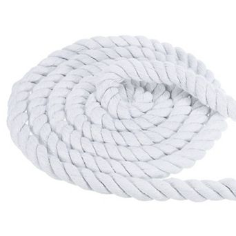 3/4 Inch x 49 Feet Natural Twisted Cotton Rope, 3 Strand Tug of War Rope with Sealing Tape