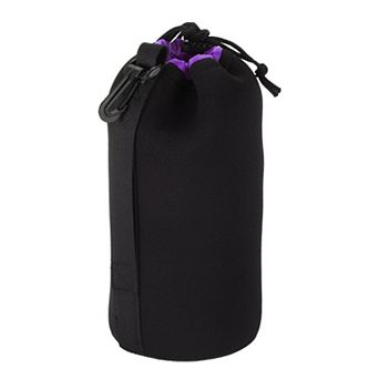 Camera lens Bag with Thick Protective Neoprene for DSLR Camera lens 3.5"x7.1", Black Purple