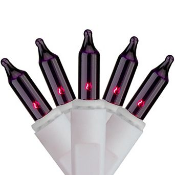 Brite Star 100-Bulb Purple Mini Icicle Christmas Lights - 7.75-ft. White Wire