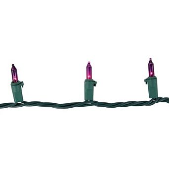 Brite Star 50-Bulb Purple Mini Christmas Light Set - 24.5-ft. Green Wire