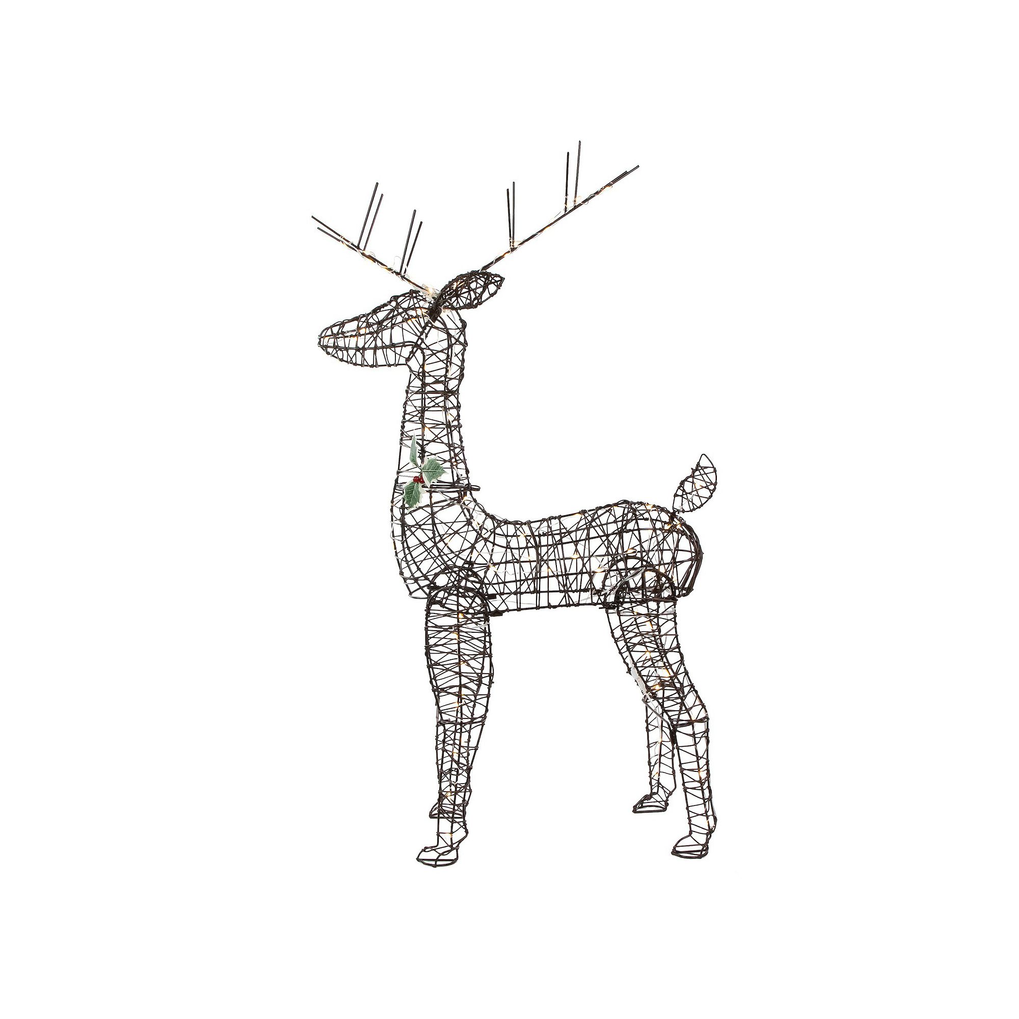 Northlight LED Lighted Rattan Deer Outdoor Christmas Decoration 45.5 Inches