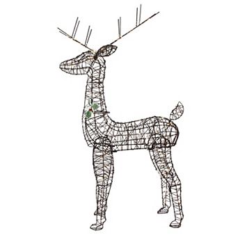 Northlight LED Lighted Rattan Deer Outdoor Christmas Decoration 45.5 Inches