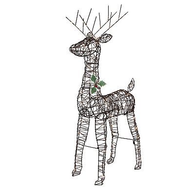 Northlight LED Lighted Rattan Deer Outdoor Christmas Decoration 45.5 Inches