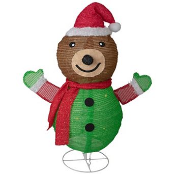 Northlight 25-inch Pop-up Bear Wearing Santa Hat Outdoor Decoration