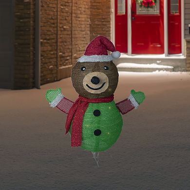 Northlight 25-inch Pop-up Bear Wearing Santa Hat Outdoor Decoration