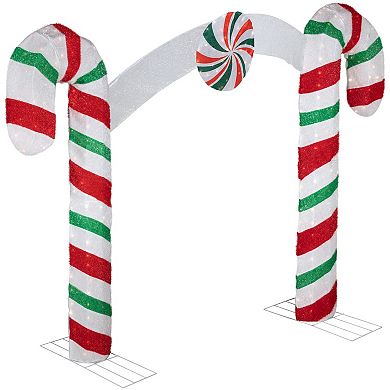 Northlight Lighted Double Candy Cane Archway Outdoor Christmas Decoration - 7-ft.