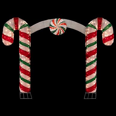 Northlight Lighted Double Candy Cane Archway Outdoor Christmas Decoration - 7-ft.