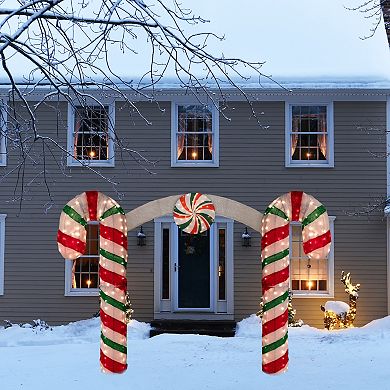 Northlight Lighted Double Candy Cane Archway Outdoor Christmas Decoration - 7-ft.