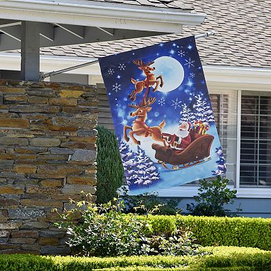 Northlight Santa's Reindeer-Drawn Sleigh Ride Outdoor Flag