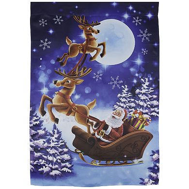 Northlight Santa's Reindeer-Drawn Sleigh Ride Outdoor Flag