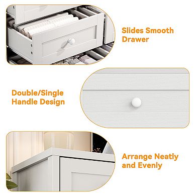 Wooden Dressers for Bedroom with 12 Drawers, Wide TV Stand Dresser for 65 Inch TV, Chest of Drawers