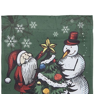 Northlight Merry Christmas Santa & Snowman House Flag