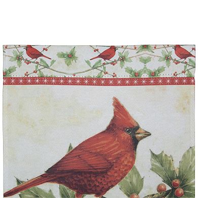 Northlight Cardinal on Holly & Berry Branch Welcome Outdoor House Flag