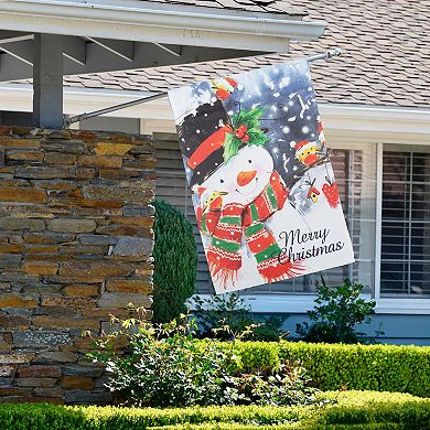 Northlight Snowman & Birds Merry Christmas Outdoor House Flag