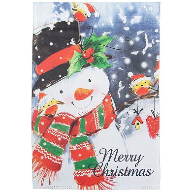 Northlight Snowman & Birds Merry Christmas Outdoor House Flag