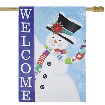 Northlight Joyful Snowman "Welcome" Outdoor Flag