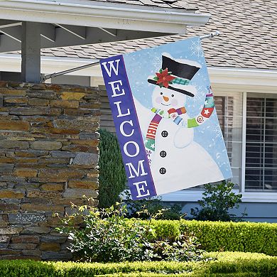 Northlight Joyful Snowman "Welcome" Outdoor Flag